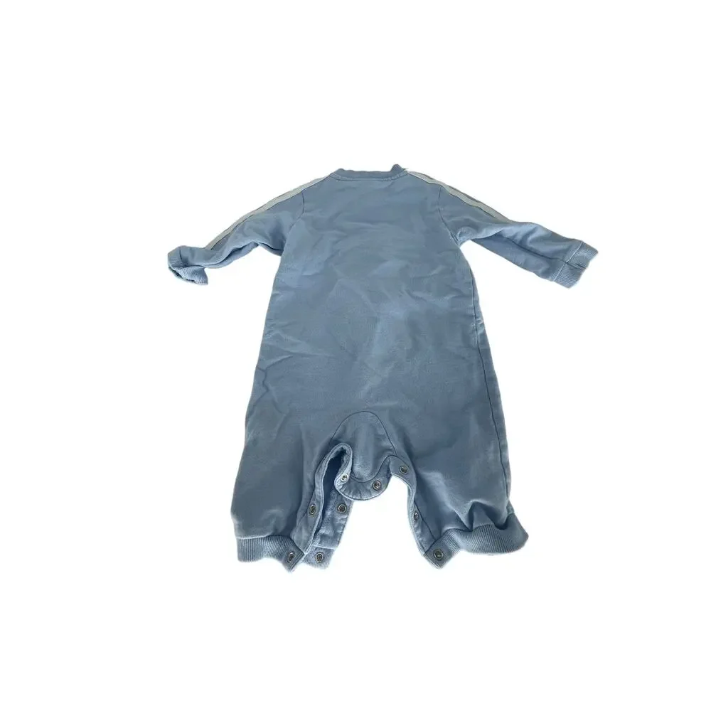 Adidas Baby Boys Light Blue Zip-Up One Piece Outfit Size 9 Months
